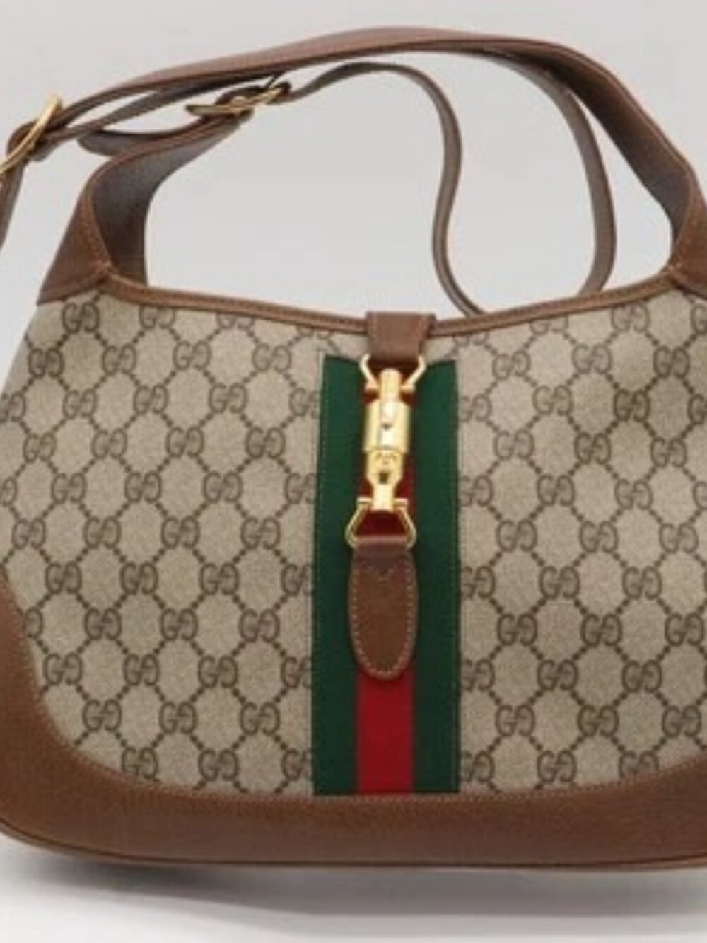 GUCCI Jackie 1961 Mini Shoulder Bag GG Canvas Leather